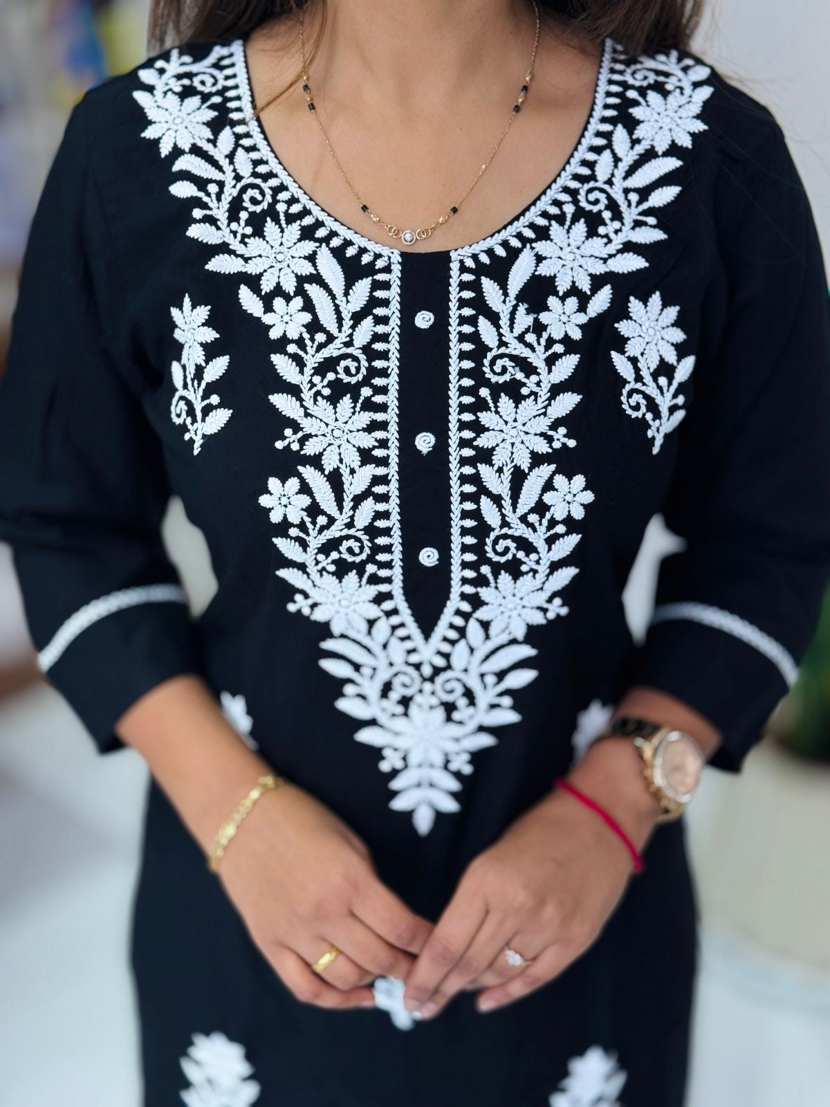 Kurti Lakhnavi Black