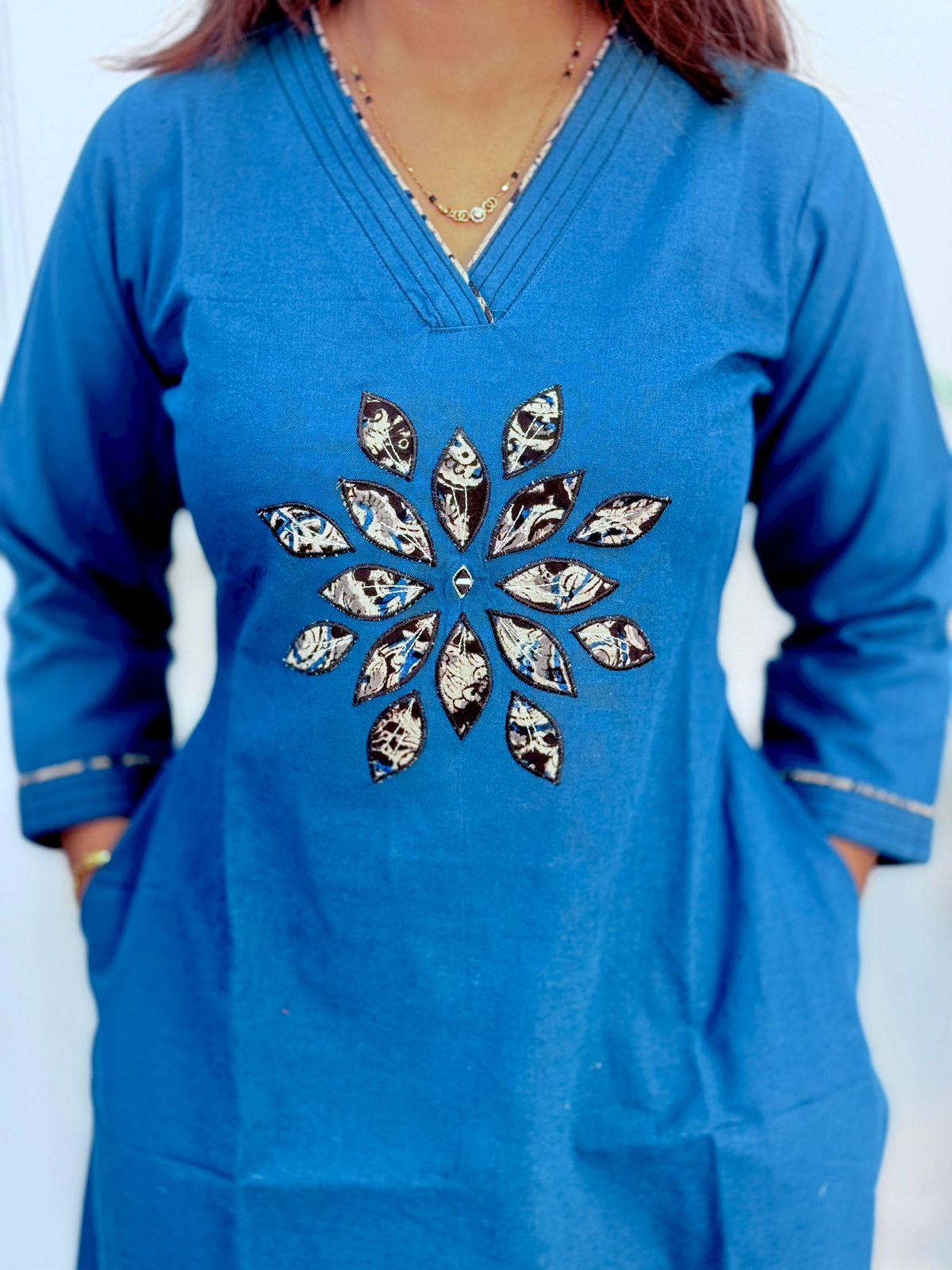 Kurti Pant Set - Kalamkari Blue