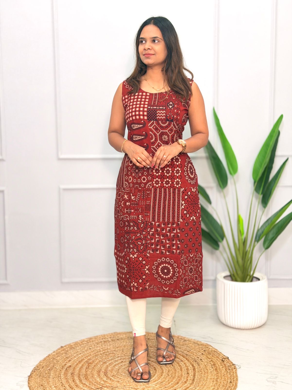 Kalamkari Long Kurti 290403 – Unique Collections