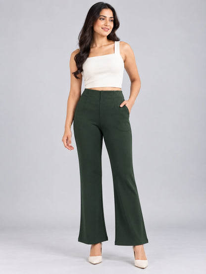 Korean Pant Dark Green Colour