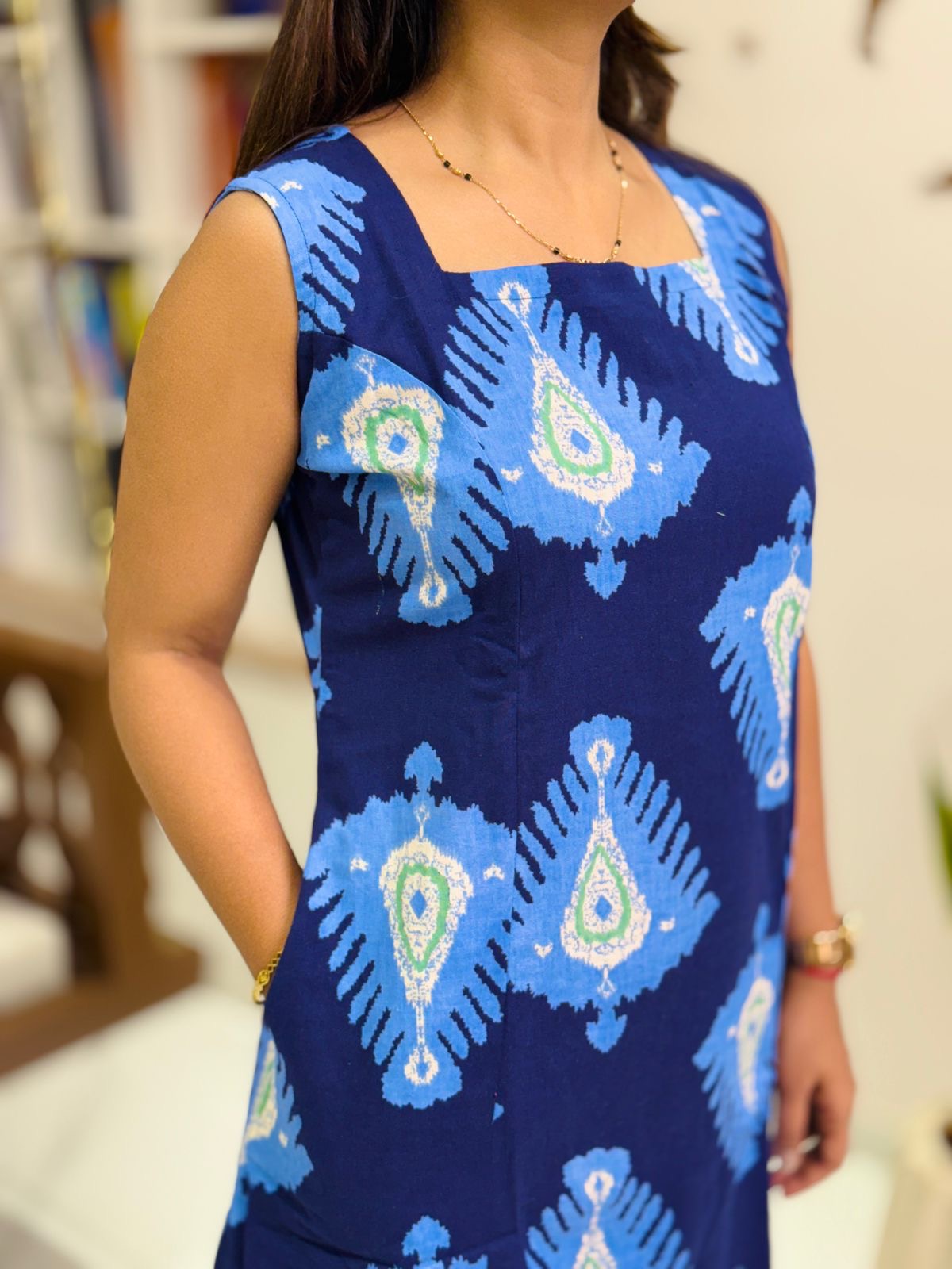 One Piece Square Neck Blue