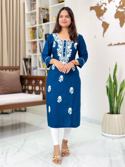 Kurti Lakhnavi Blue