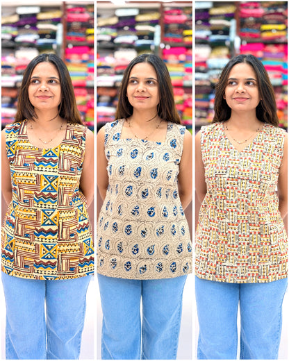 Kalamkari Short Kurti Combo-03
