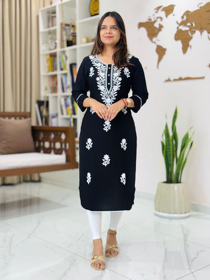 Kurti Lakhnavi Black