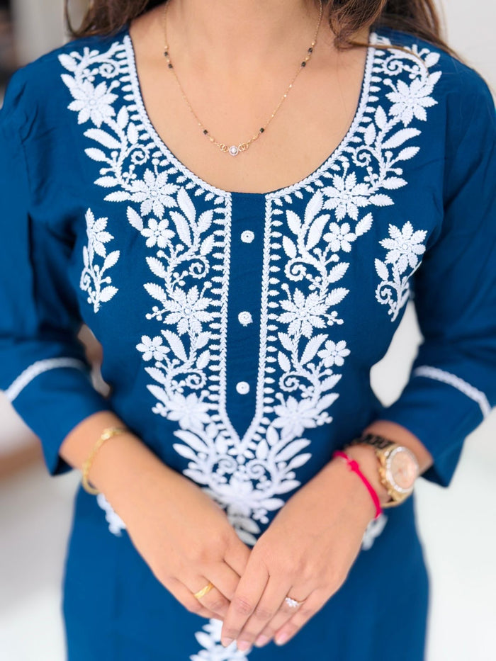Kurti Lakhnavi Blue