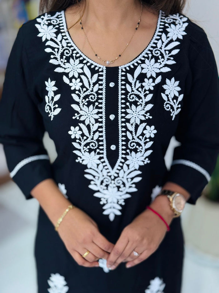Kurti Lakhnavi Black