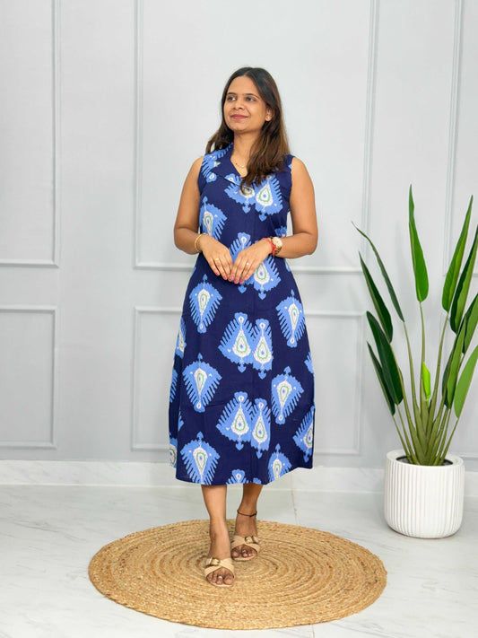 One Piece Short Blue (Blazer Neck)