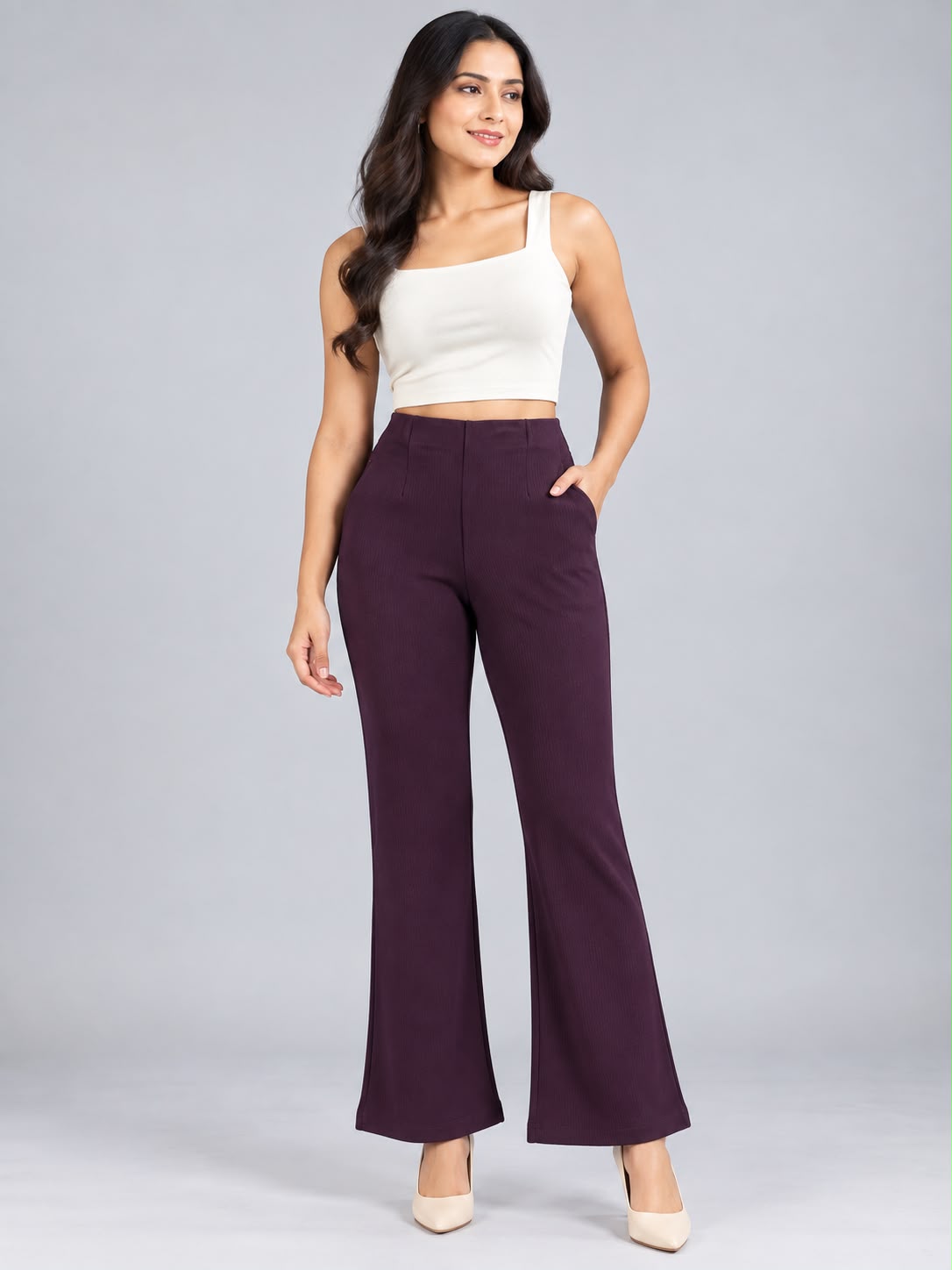 Korean Pant Wine Colour
