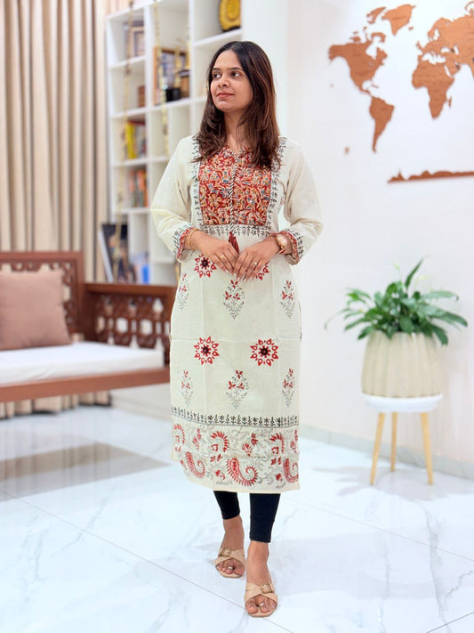 Kurti Flex - White Kalamkari Patch