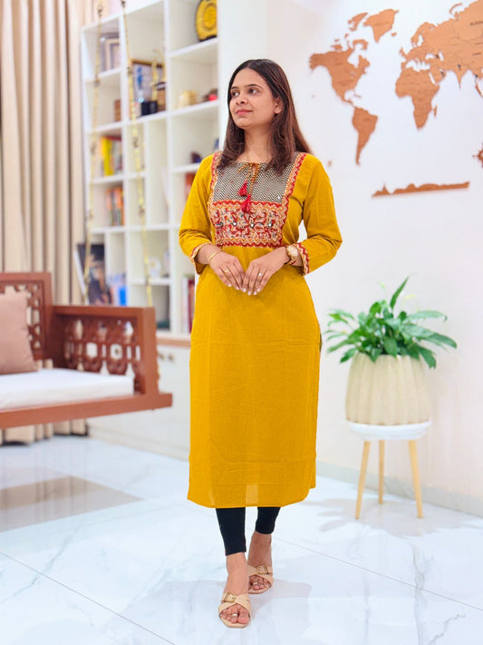 Kurti Flex - Yellow Kalamkari Patch