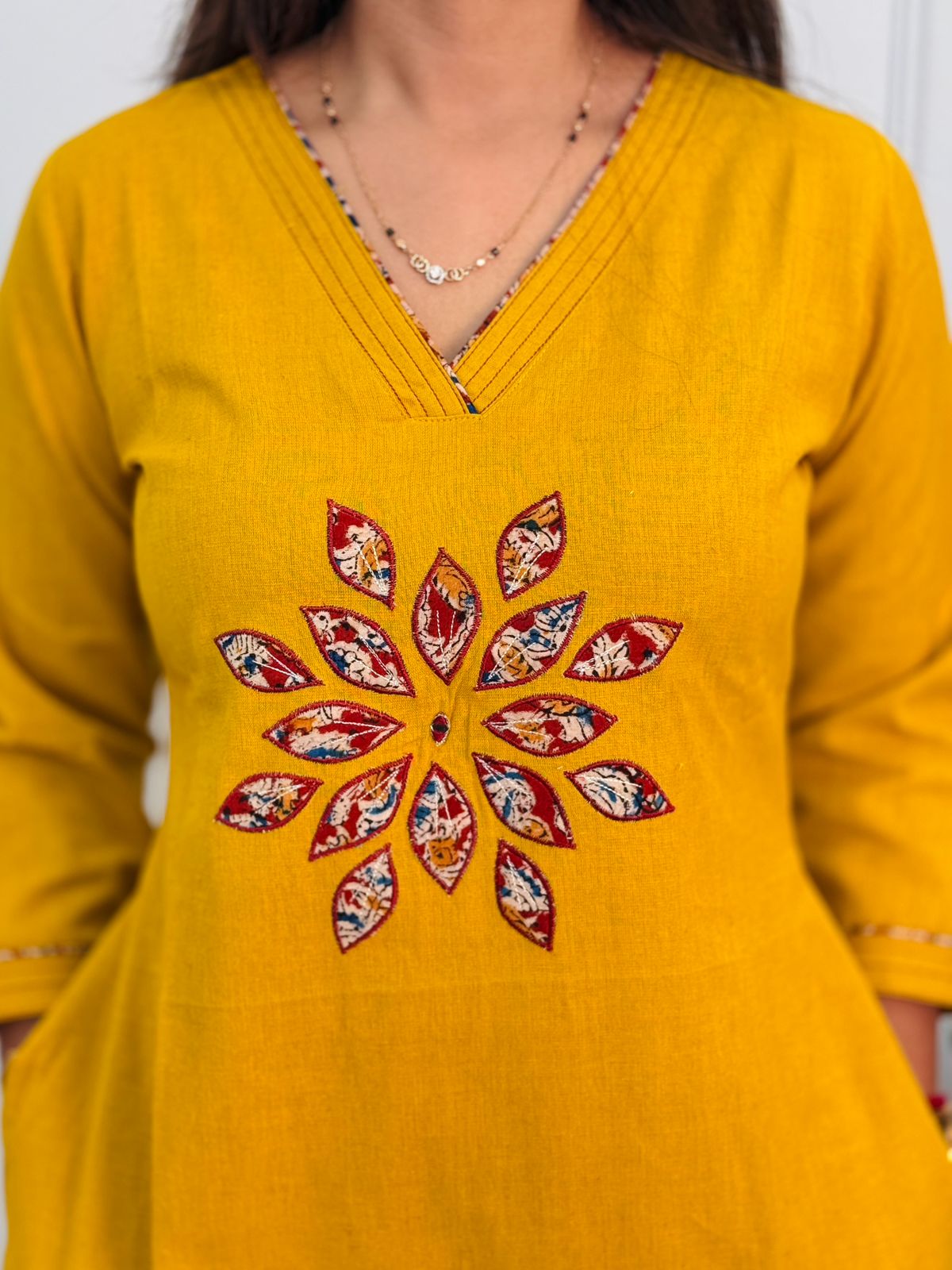 Kurti Pant Set - Kalamkari Yellow