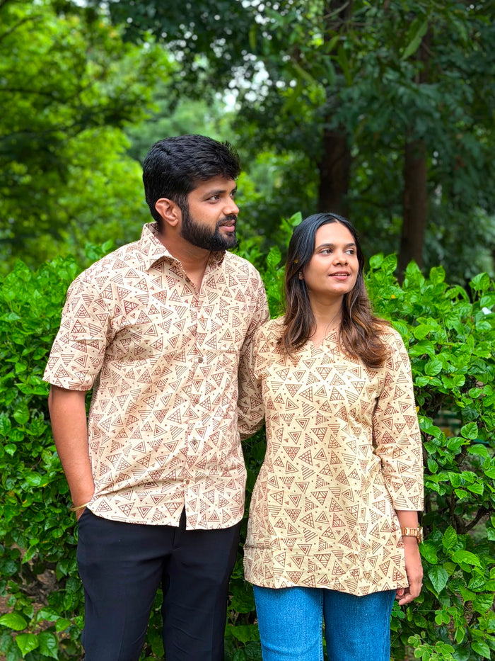 Combo Mens Shirts + Ladies Short Kurti