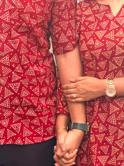 Combo Mens Shirts + Ladies Short Kurti 2107